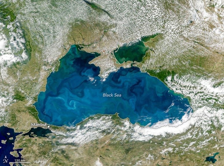 Turquoise Black Sea From Space Annotated