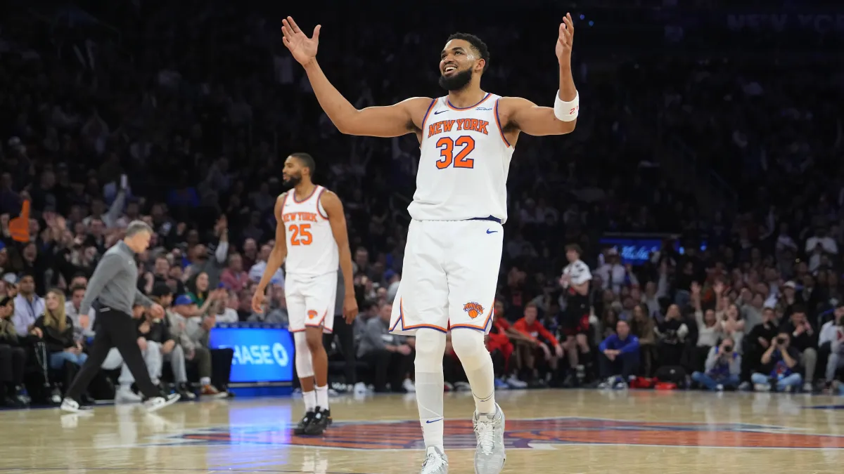 Karl-Anthony Towns finds it weird that Mitchell Robinson will be playing for the Celtics image