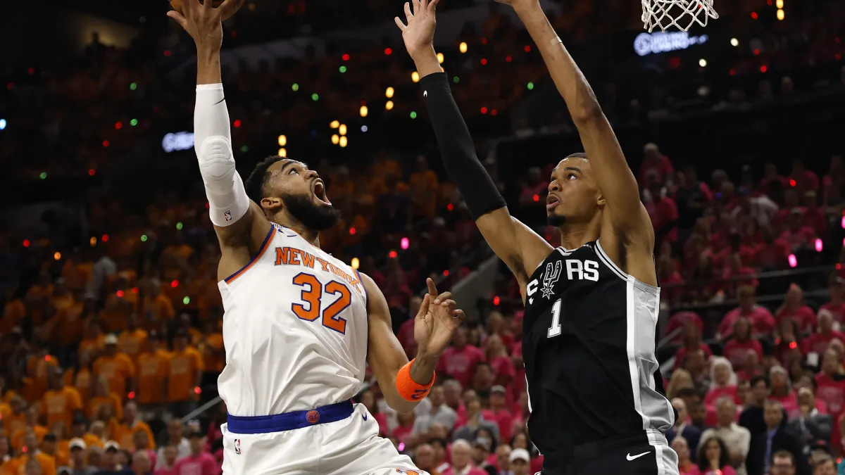 Karl-Anthony Towns reveals why he said Victor Wembanyama can't guard him in the NBA Finals image