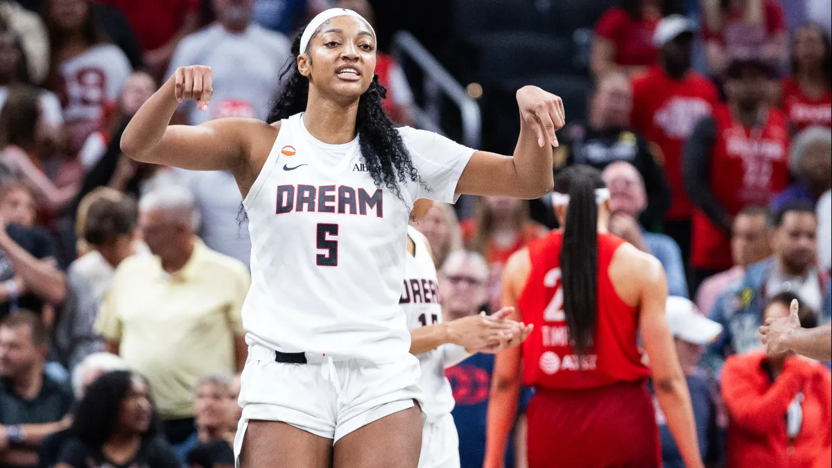 Slow-motion replay of Angel Reese's controversial foul has WNBA fans saying the same thing image