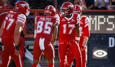 Adams throws six touchdown passes, rushes for one in Stampeders' win over Argos