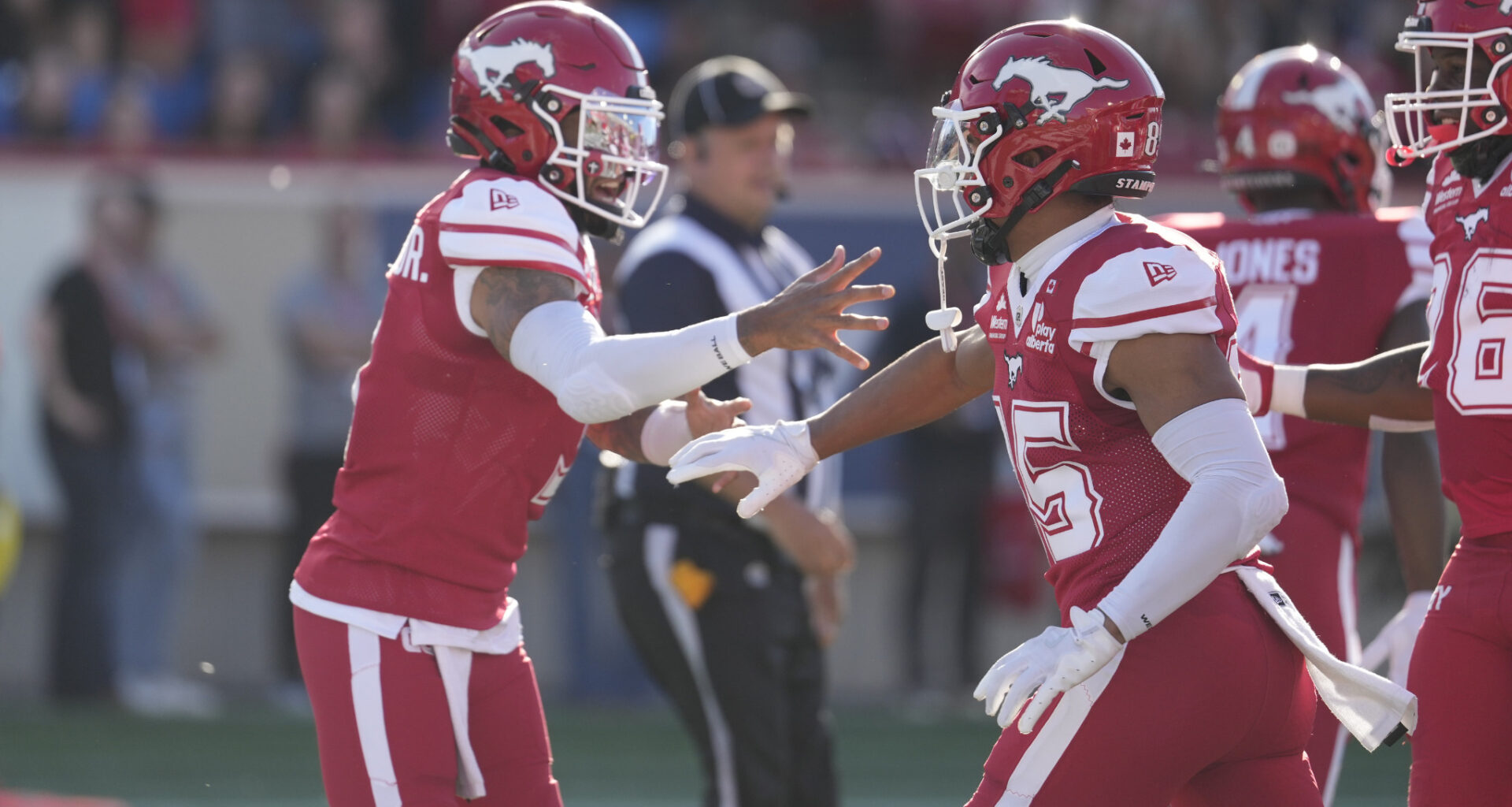 Adams Jr.'s seven TDs power Stamps over Argos to open FanDuel Canada Day Weekend