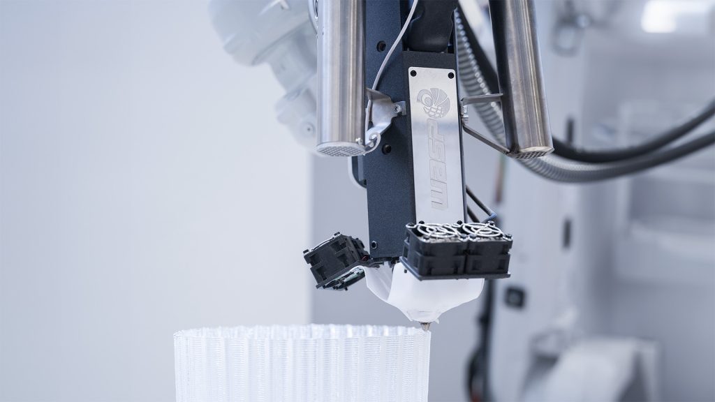 Lab's WASP HDP XL extruder. Photo via Zaha Hadid Architects.