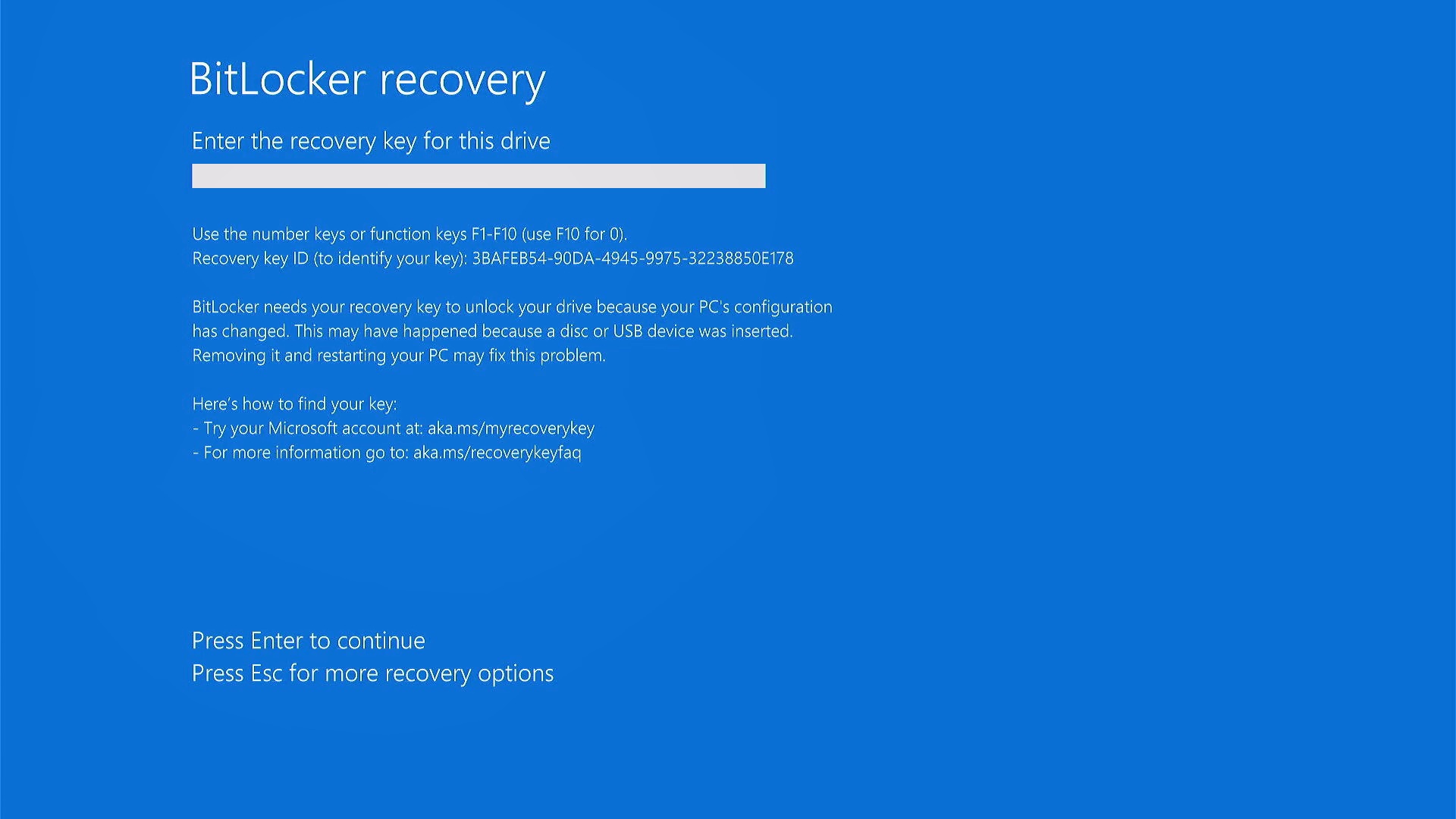 Windows 11 BitLocker error