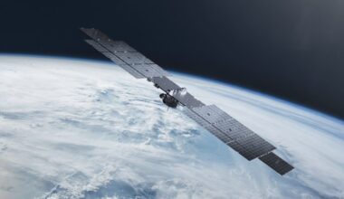 An illustration of a Pulsar satellite developed by Xona Space Systems for providing PNT services from low Earth orbit.
