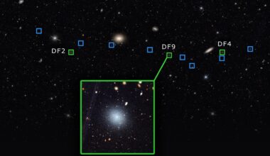 ![The full trail of galaxies, with an inset image of DF9 taken by the Hubble Space Telescope. Credit: Keim et al. (2026)/DECaLS/HST](/article_images/YN_DF9-drak-galaxy_20260630_213201.jpg) *The full trail of galaxies, with an inset image of DF9 taken by the Hubble Space Telescope. Credit: Keim et al. (2026)/DECaLS/HST*