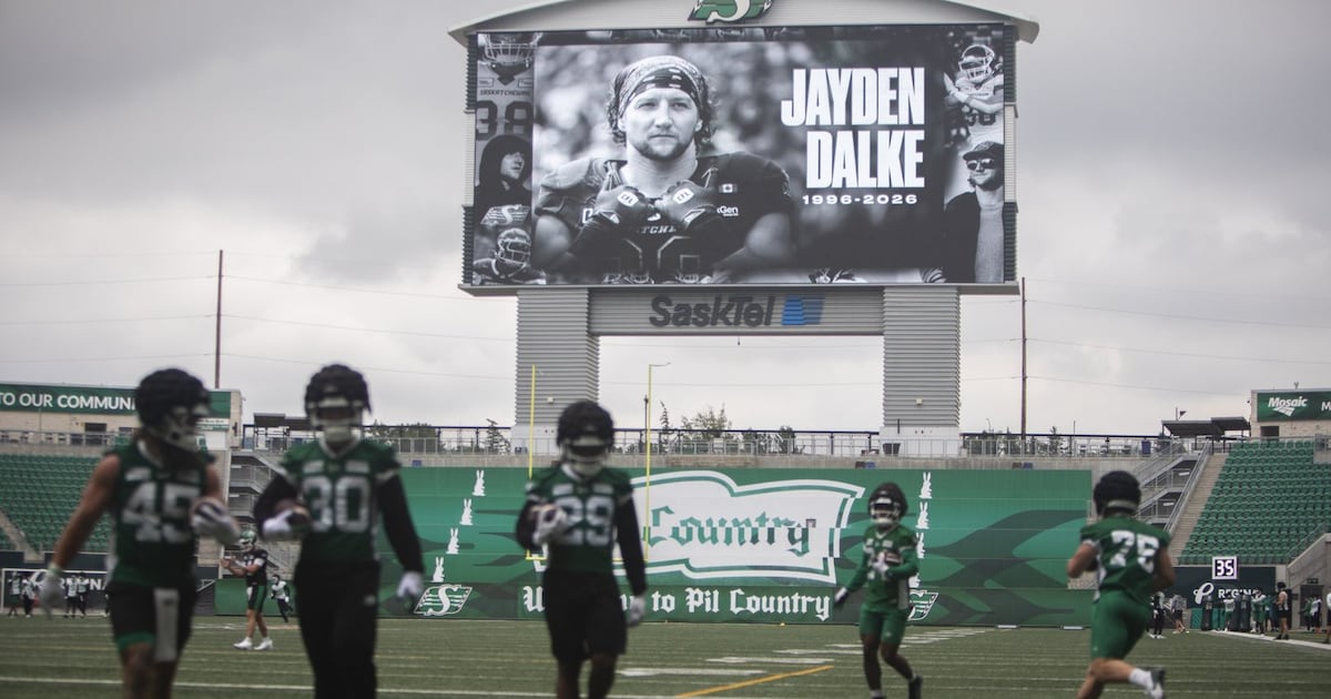 Saskatchewan Roughriders try to focus on football with Edmonton Elks visiting following Jayden Dalke's death
