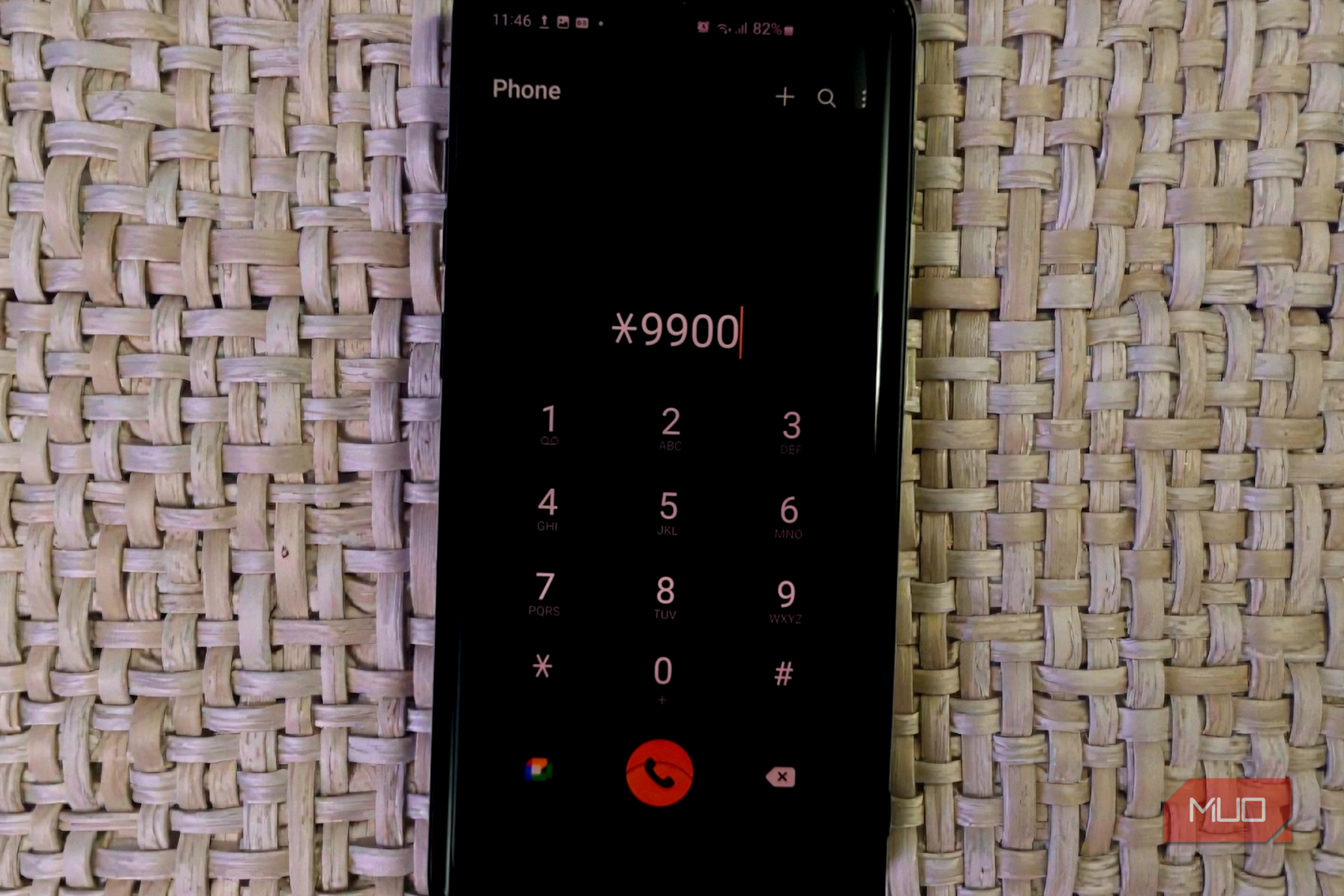 A smartphone screen showing a number being entered into the phone dialer.