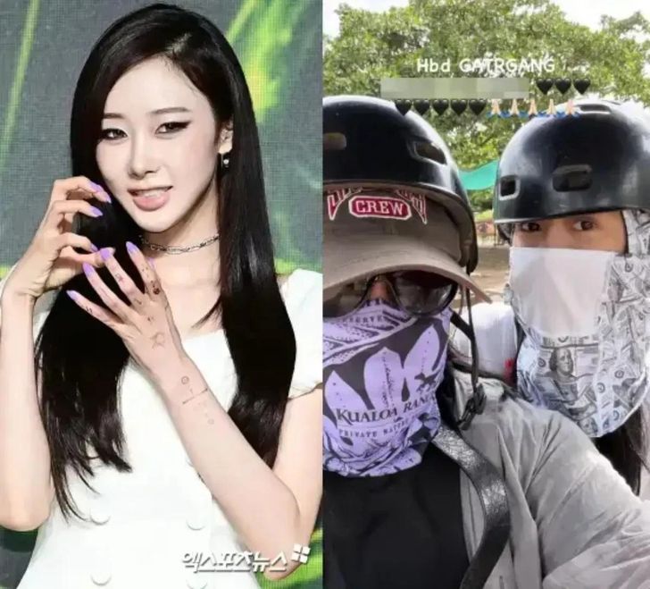 Giselle, left, of K-pop girl group aespa and Japanese producer Shintaro Yasuda / Xportsnews, captured from Giselle's social media