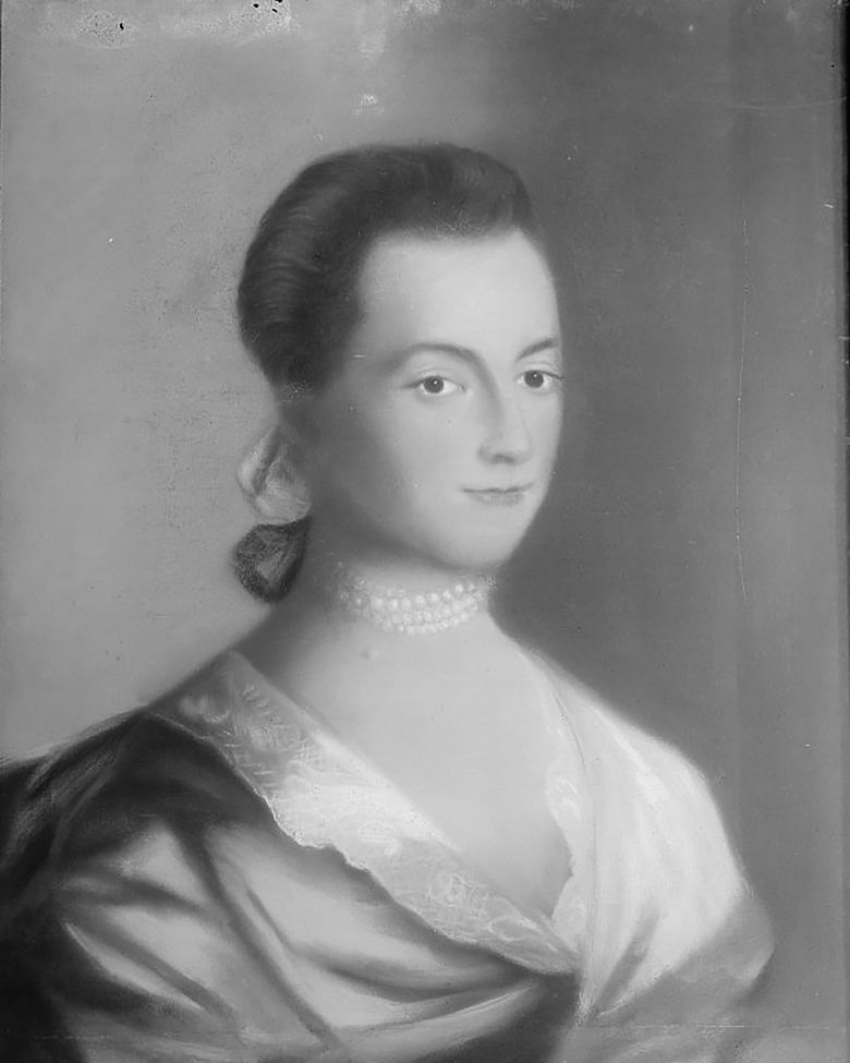 This portrait of Adams painted shortly after her wedding to John Adams shows the future First Lady with a slightly hooked nose and thinner lips compared to the AI-generated image on the Freedom 250 website.