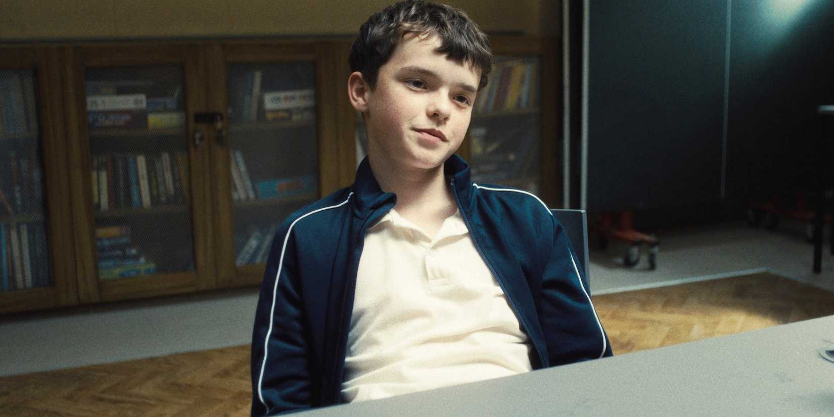 Owen Cooper sat back in his chair in 'Adolescence'