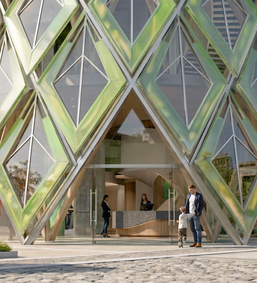 rethinking the glass tower through a living skin that grows, shades, and generates energy - 3
