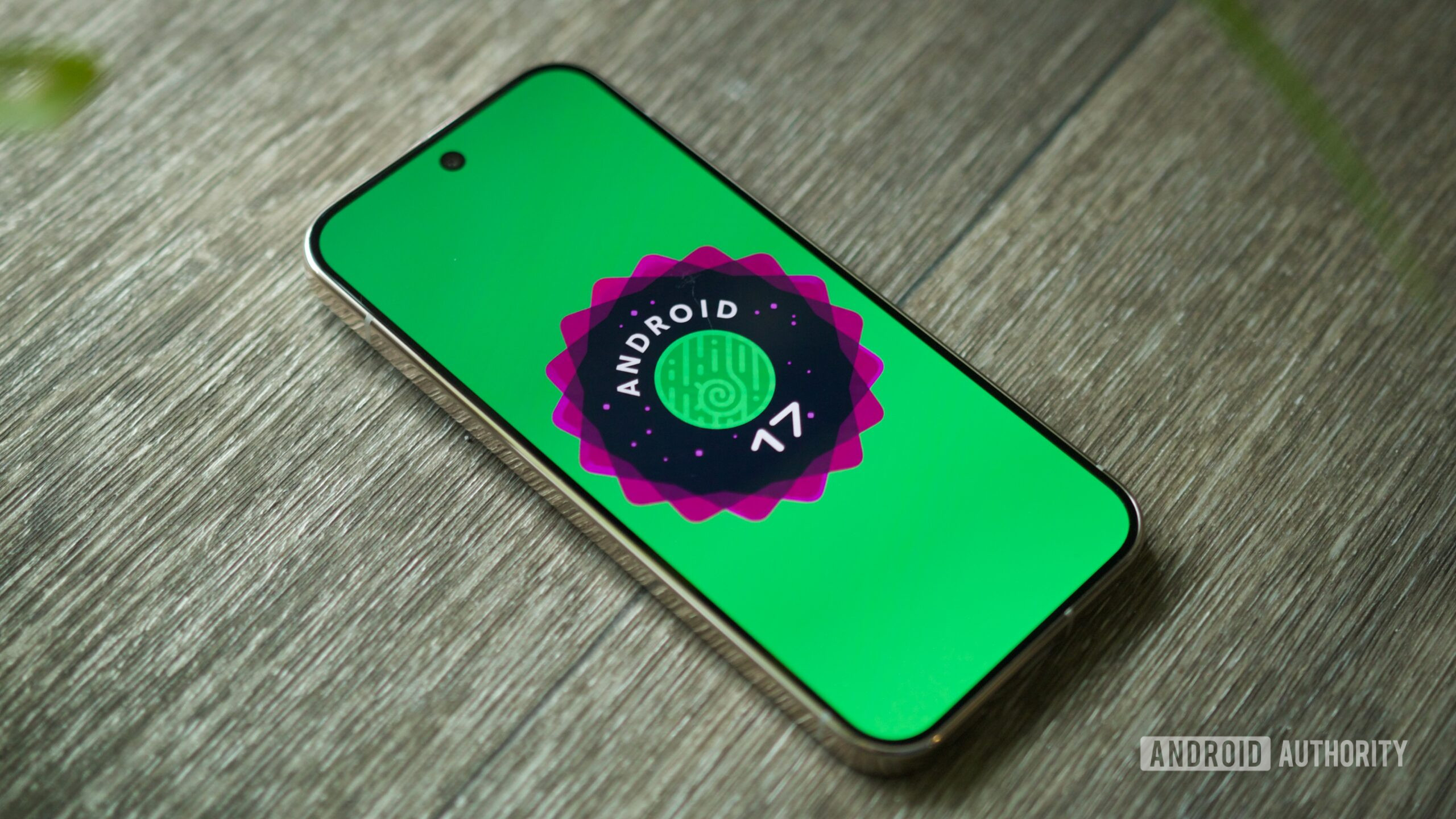 android 17 logo hero 6 The Android 17 logo on a Pixel phone.