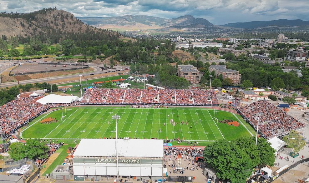 apple bowl stadium kelowna temorary expansion bc lions summer 2026