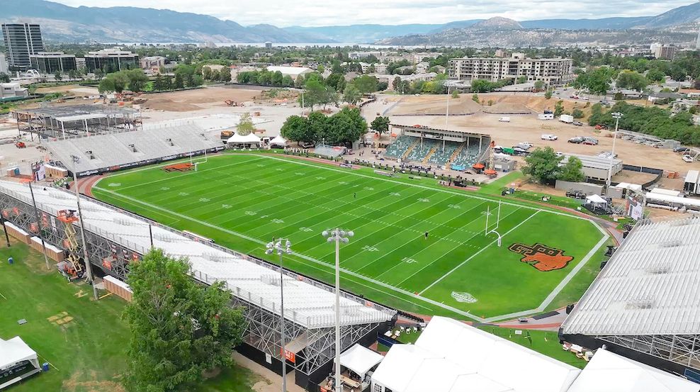 apple bowl stadium kelowna temorary expansion bc lions summer 2026