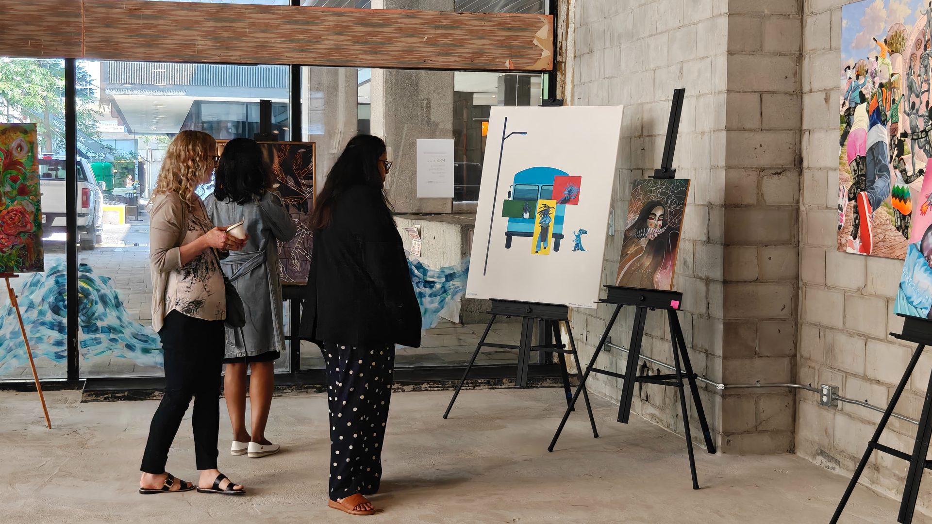 The soft launch of Arts Ottawa's temporary artists' hub in an empty storefront at 300 Sparks St. Photo credit: Valerie Stam