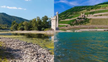 Before and after photos show how Europe is drying up in the deadly heatwaves