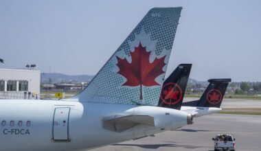 Air Canada plane leaves runway after landing at Montreal airport