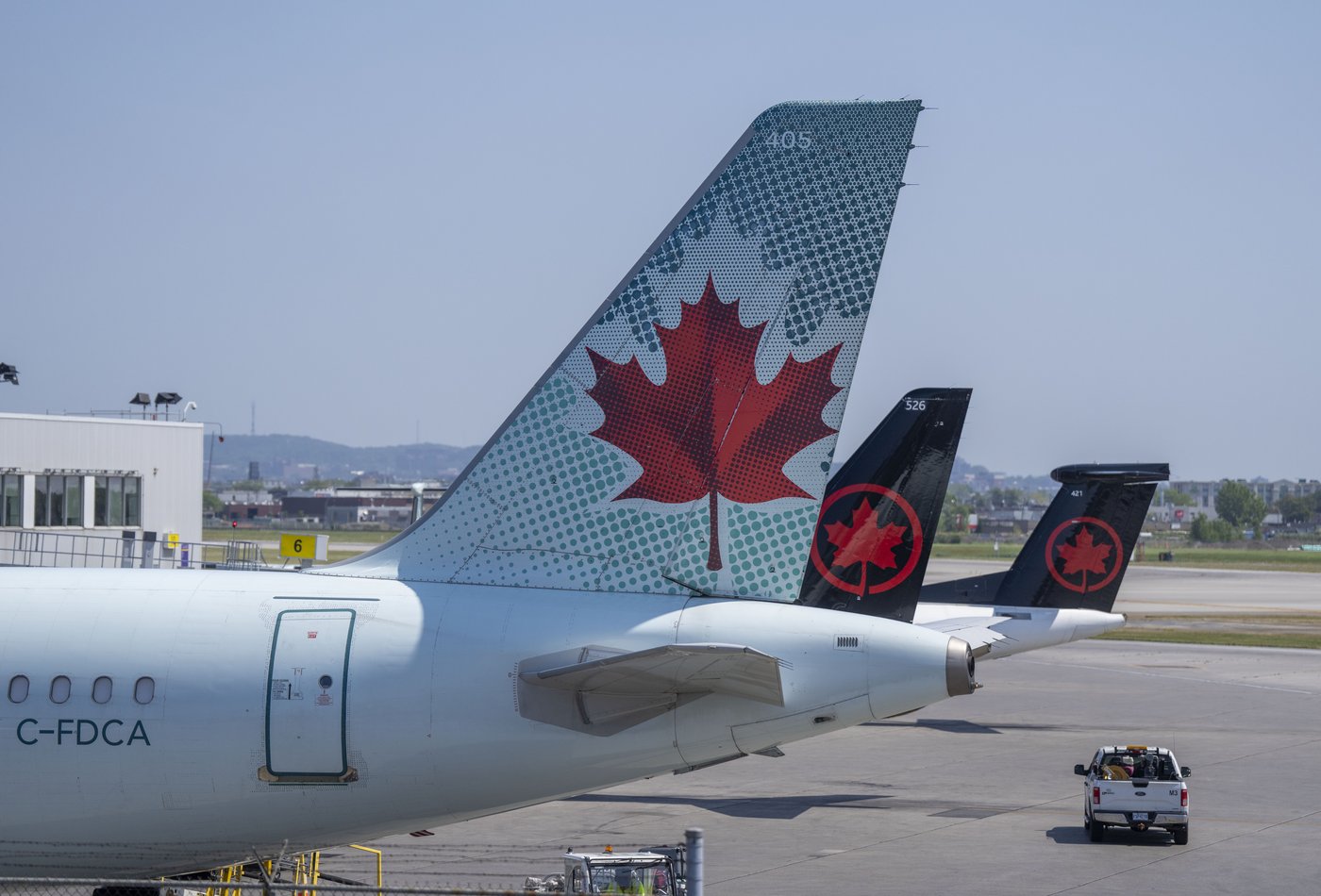 Air Canada plane leaves runway after landing at Montreal airport