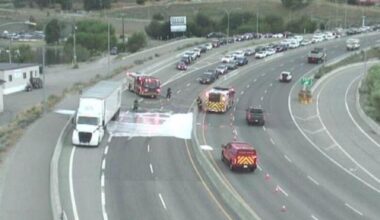 2 firefighters injured after semi-truck explosion on B.C. bridge