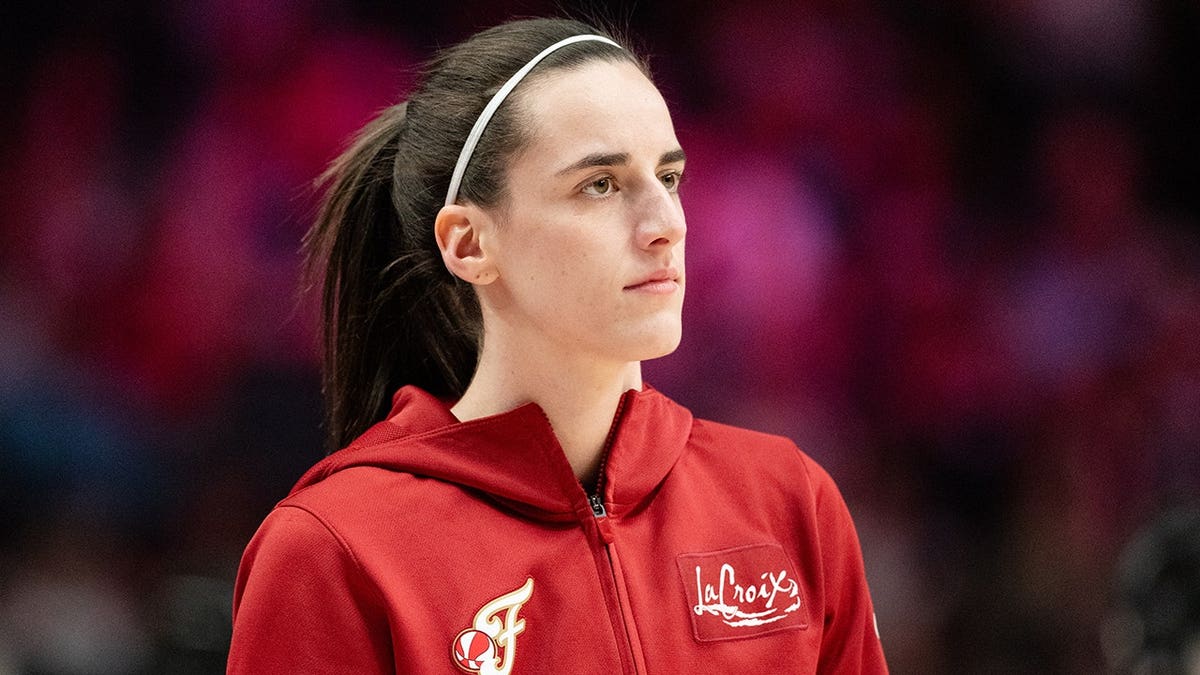 Caitlin Clark warms up before a game at Moda Center.