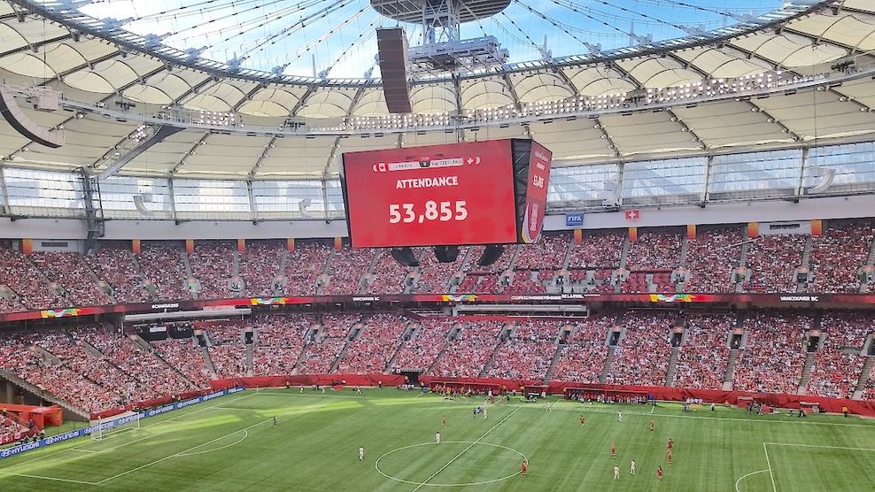 canada switzerland june 2015 fifa womens world cup bc place stadium vancouver