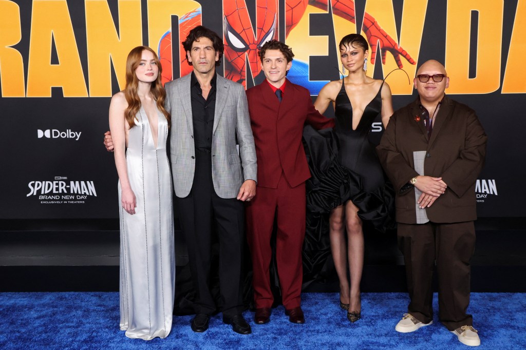 Sadie Sink, Tom Holland, Zendaya, Jacob Batalon and Jon Bernthal at the "Spider-Man: Brand New Day" premiere