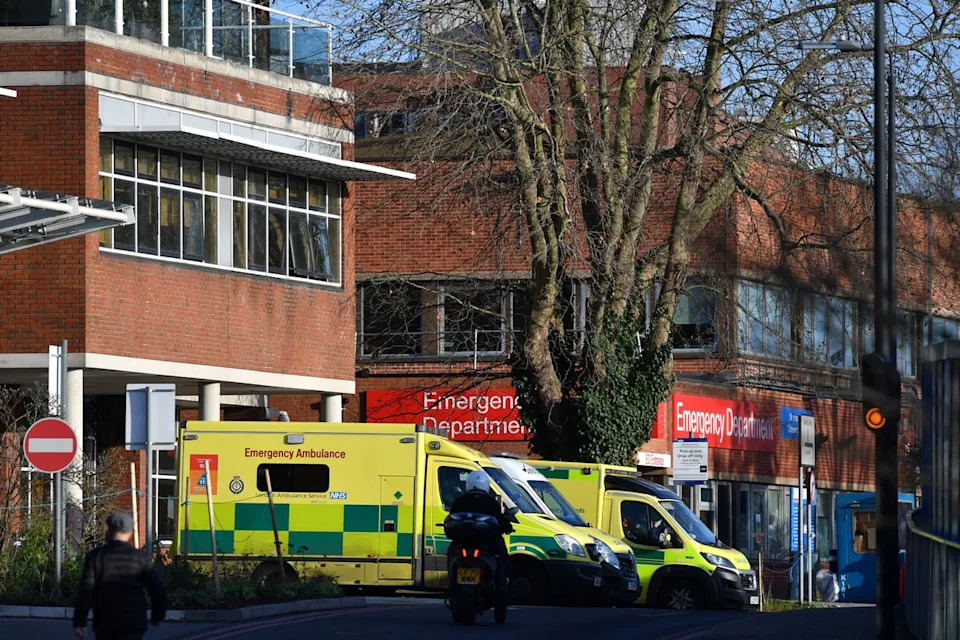 Ambulances at St George's Hospital in Tooting, south London (AFP/Getty)
