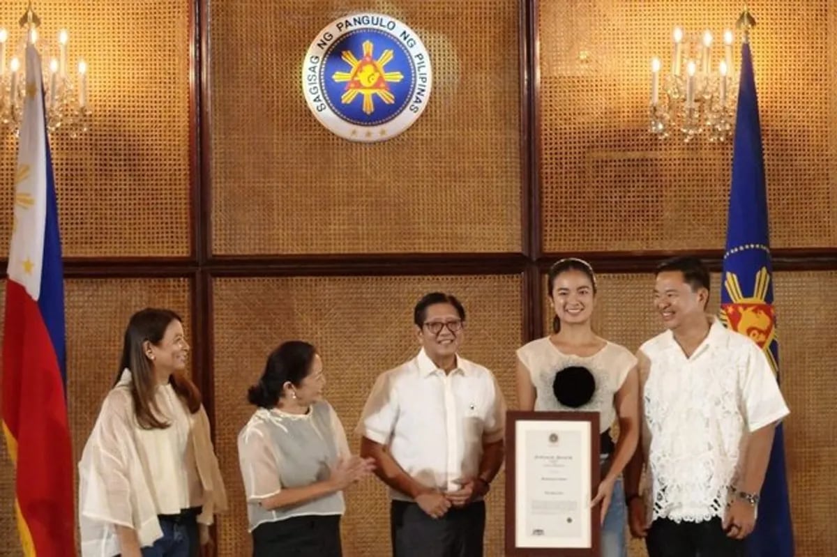 Marcos confers presidential citation to Filipina tennis star Alex Eala - ABS-CBN
