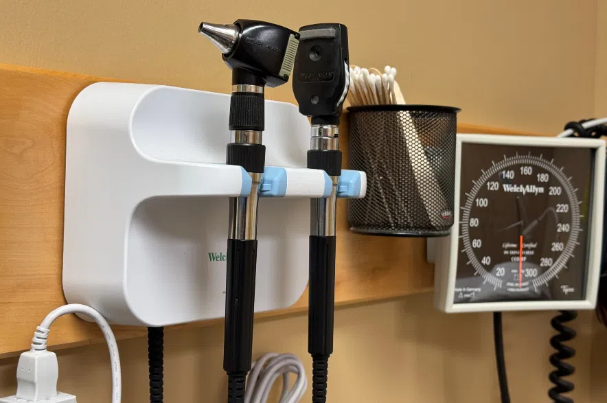Tools hanging on the wall in a Saskatchewan doctor's office.