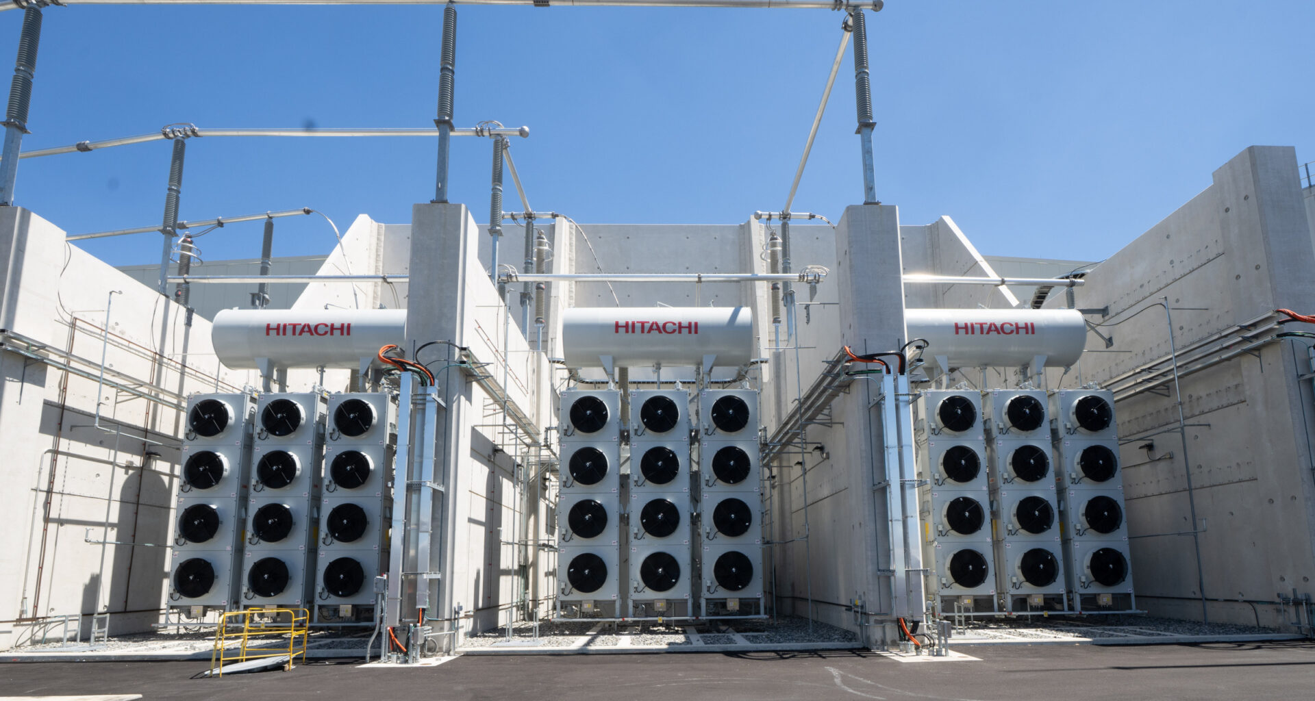 A large electric substation.