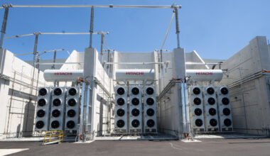 A large electric substation.