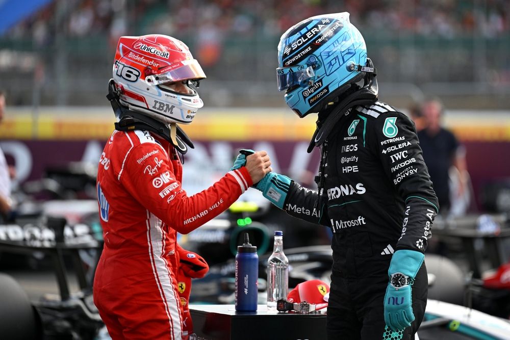 Charles Leclerc, Ferrari, George Russell, Mercedes