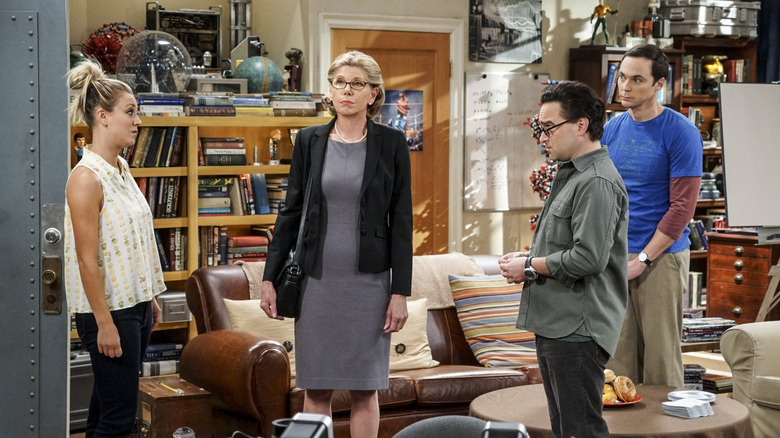 Penny, Beverly, Leonard and Sheldon