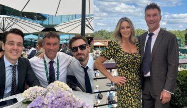 ‘Very special’: Australian tennis legend Pat Cash shares rare photo with sons as they join him at Wimbledon