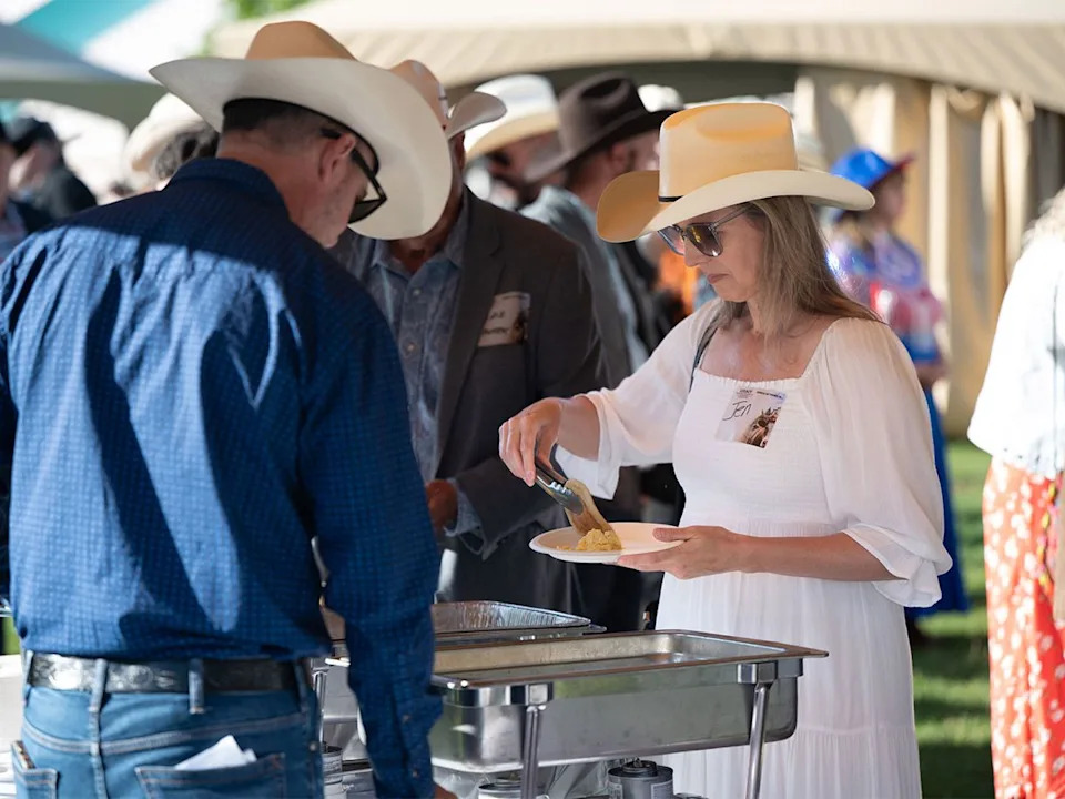 The Legacy Stampede Breakfast welcomes community, business and government guests for a morning of western hospitality at Heritage Park in Calgary on Sunday, July 5, 2026. Hosted by broadcaster Leslie Horton, the event featured live performances by the Calgary Fiddlers and Youth Singers of Calgary, along with a special appearance by the Grey Cup in Calgary.