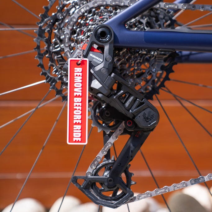 Placeholder battery for AXS bike system before a ride.