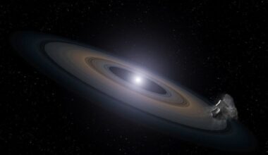 This artist's illustration shows a white dwarf surrounded by a debris disk. Astronomers are finding more and more white dwarfs with metallic debris disks, which suggests the debris comes from planetary systems. New research examines how white dwarfs accrete this debris, showing that it's much more common than thought, and that white dwarfs accrete more planetary debris than thought. Image Credit: NASA, ESA, and G. Bacon (STScI)