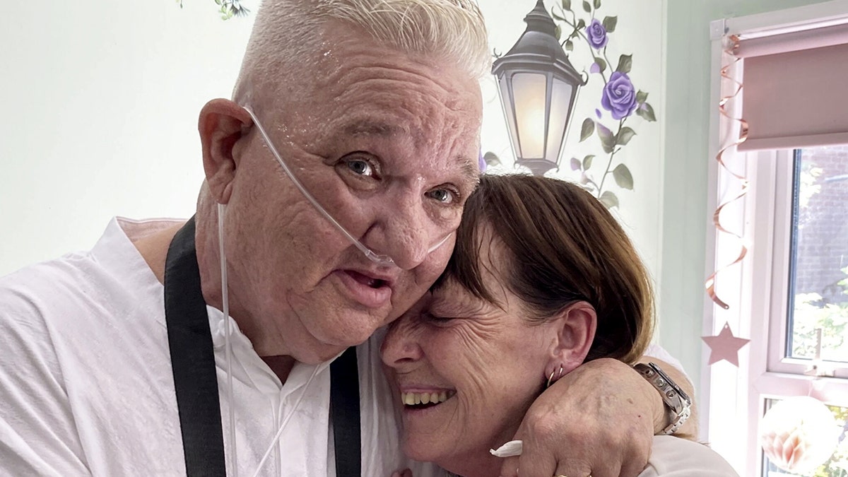 Dean Pennell marrying Kay Beaman at Colchester Hospital.