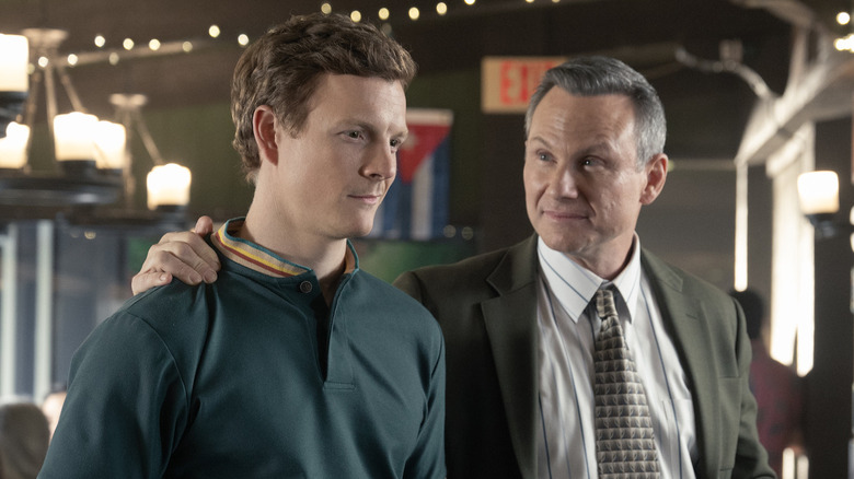 Patrick Gibson as Dexter Morgan and Christian Slater as Harry Morgan in Dexter: Original Sin
