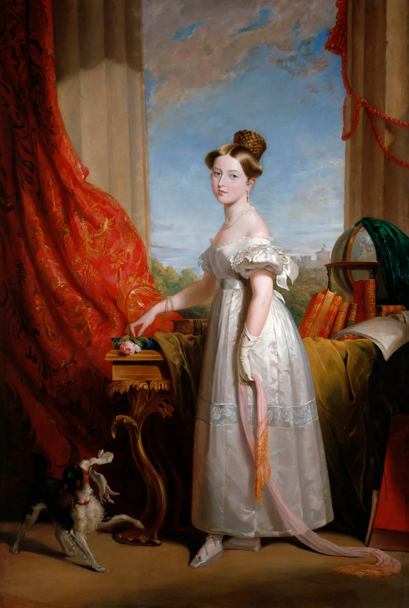 Illustration of Princess Victoria with her dog, Dash.