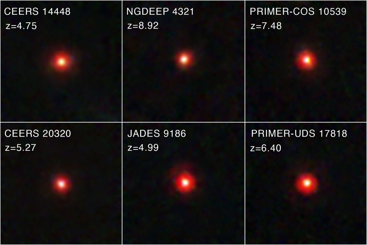 Little red dots (LRDs) James Webb Space Telescope, 14 January 2025 Credit: NASA, ESA, CSA, STScI, Dale Kocevski (Colby College)