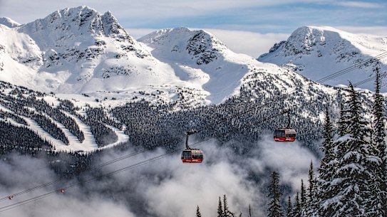 The mountains and the lift that connects them – the Peak to Peak gondola.