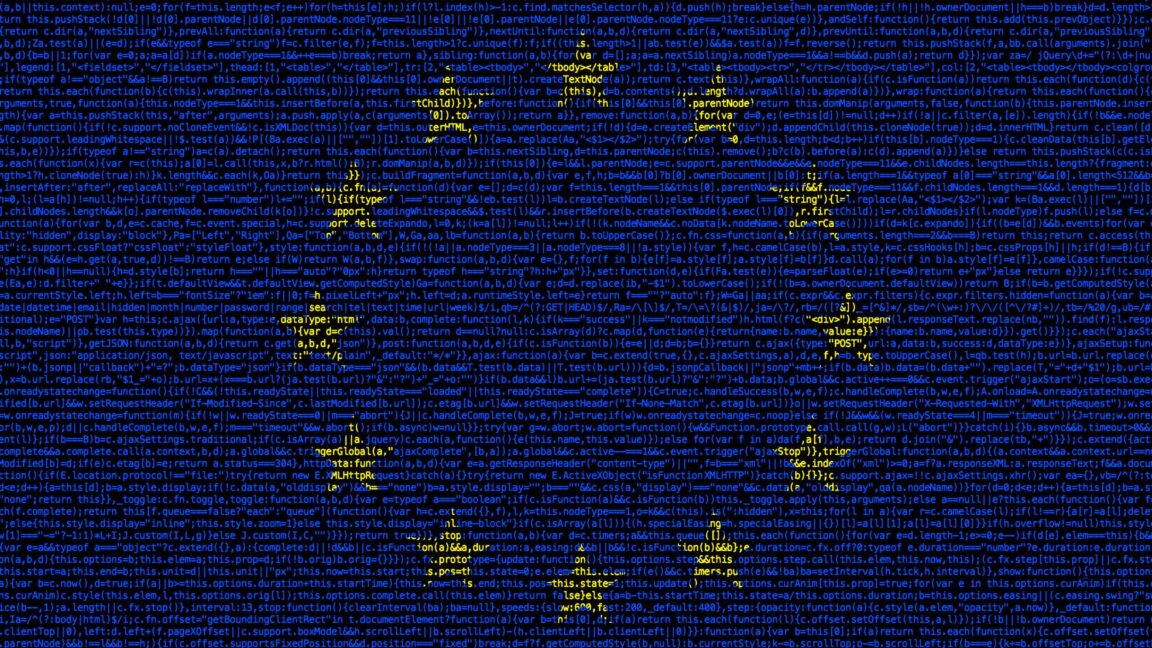 Illustration of a European flag composed of computer code