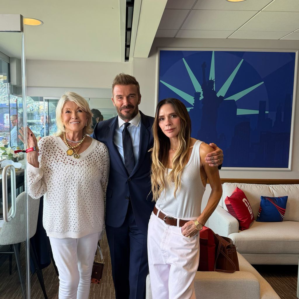 David and Victoria Beckham with Martha Stewart