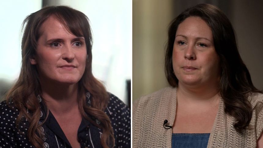 Lyndsey Fifield, left, and Jenny Racicot, during their respective interviews with CNN.