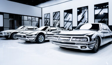 Artist Transforms Five Cars Into an Immersive B&W Illustration