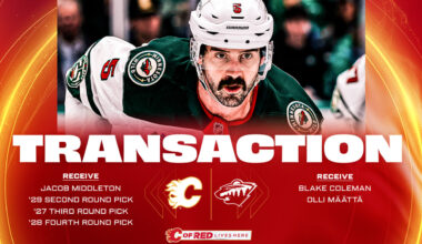 Flames Acquire Jacob Middleton From Minnesota