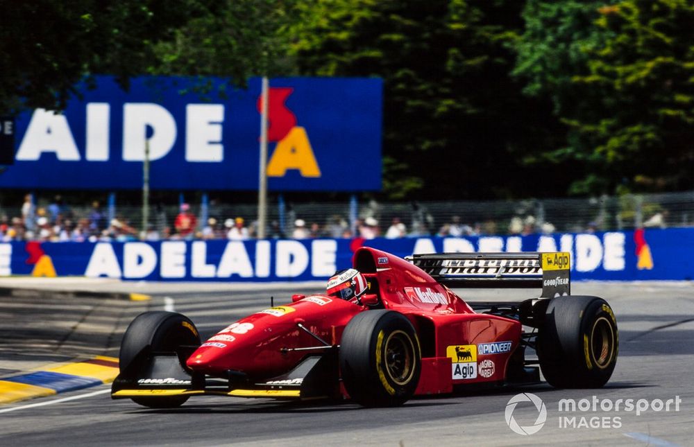 Gerhard Berger drives a Ferrari 412T1B with an iconic-sounding V12 engine