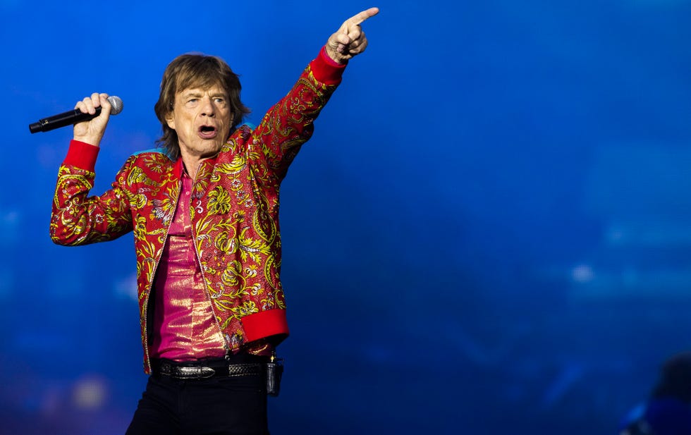 Mick Jagger dancing on stage at a The Rolling Stones concert amsterdam, netherlands july 7: mick jagger of the rolling stones perform live on stage during a concert of the rolling stones at the johan cruijff arena on july 7, 2022 in amsterdam, netherlands. (photo by sven hoogerhuis/bsr agency/getty images)